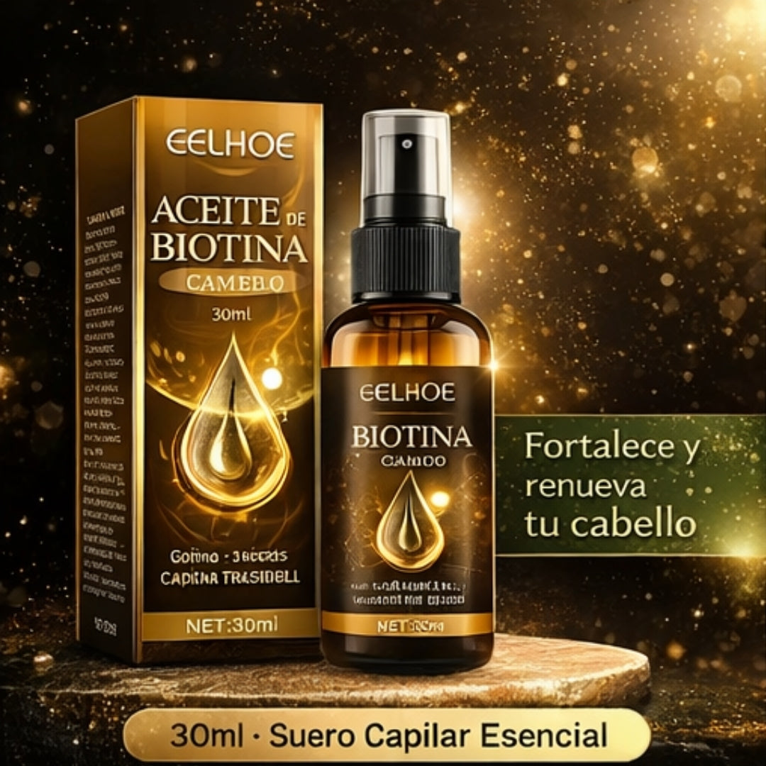 Aceite Esencial de Biotina 30ml – Cabello Más Fuerte y Luminoso