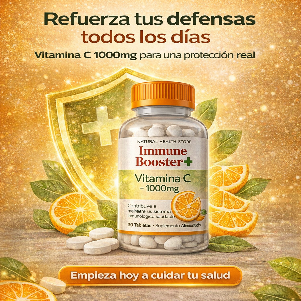 Vitamina C 1000mg Inmune Booster+: Refuerza tus defensas y protege tu salud cada día