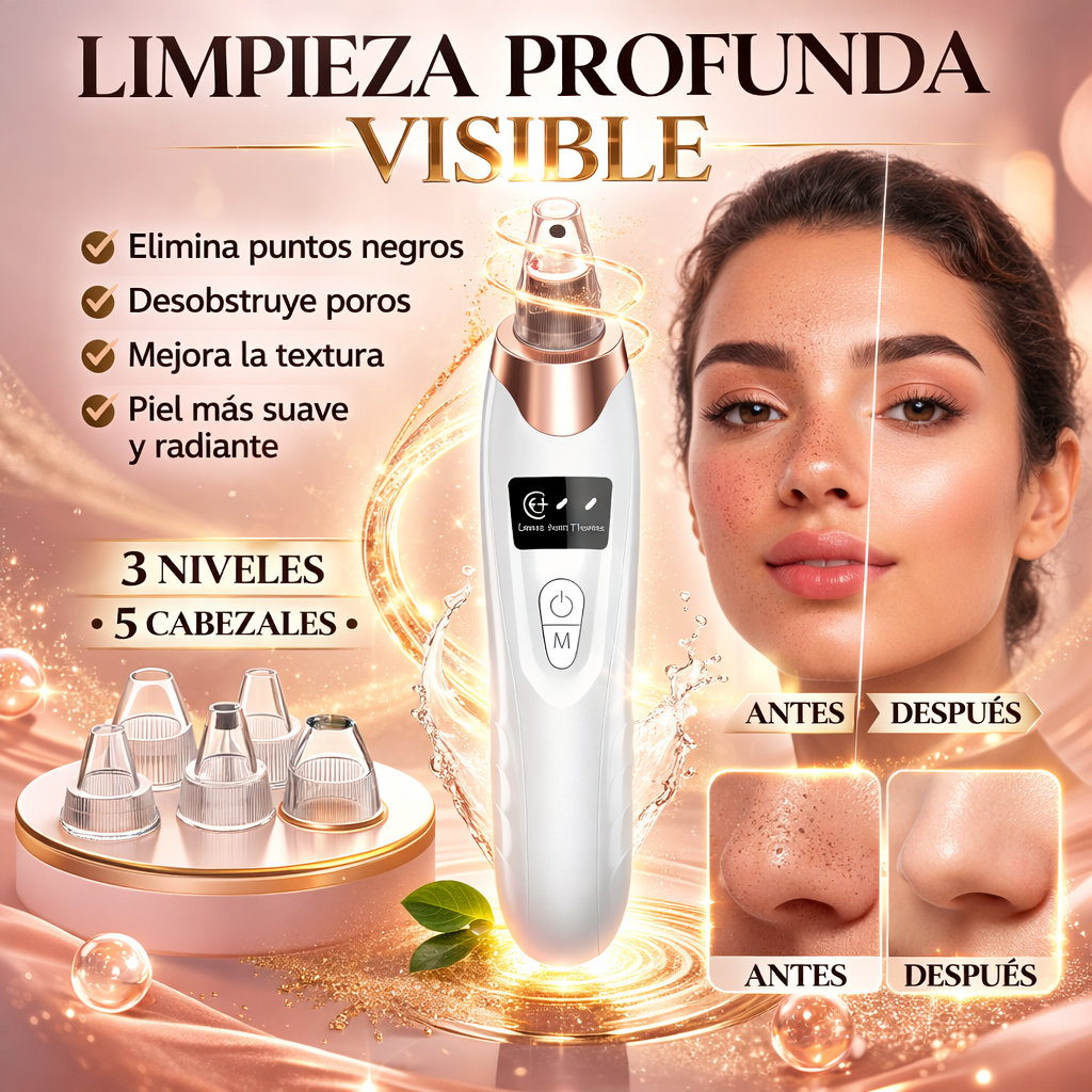 Limpiador Facial de Puntos Negros 5 en 1 – Limpieza Profunda Profesional