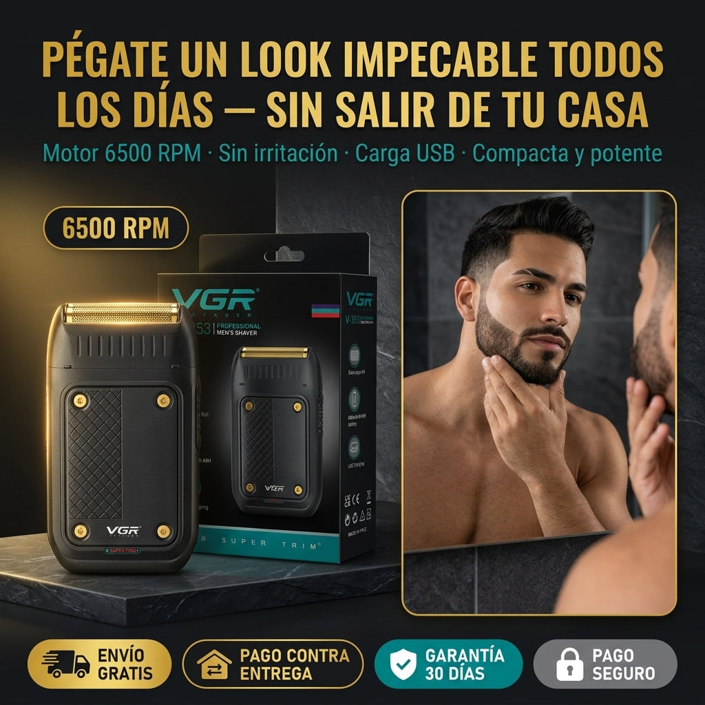 Afeitadora VGR V-353 Profesional | Perfila Barba y Patilla sin Irritación