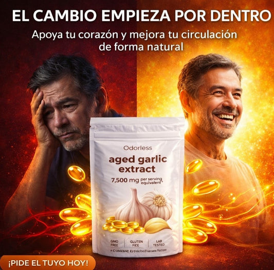 Aged Gralix  Extracto de Ajo Envejecido – Mejora la circulación y apoya un corazón saludable sin olor