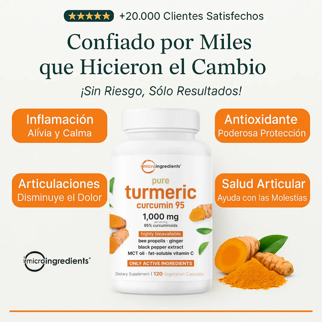 Turmeric: El Antiinflamatorio Natural Más Potente •95% Cúrcuma•