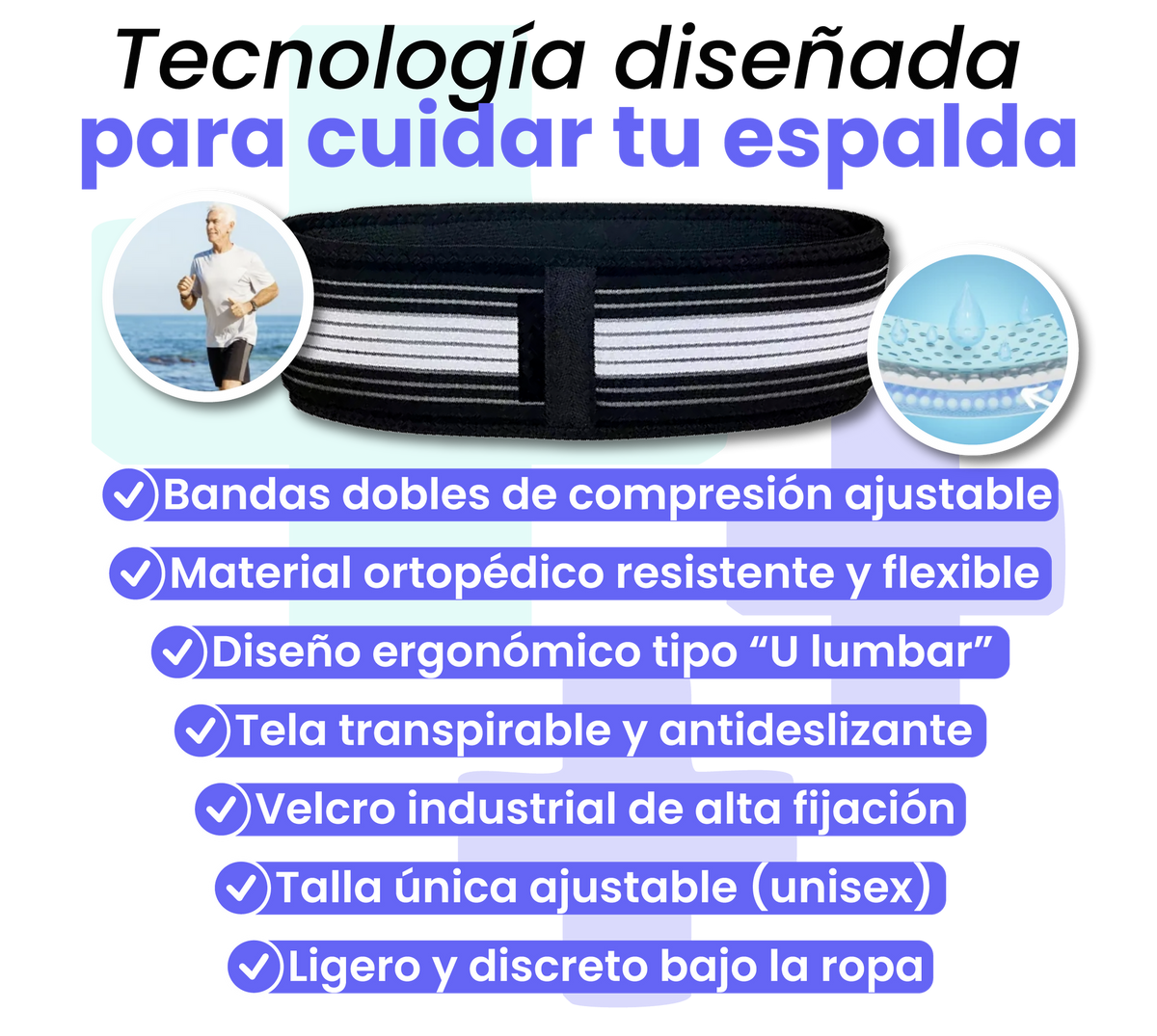 Cinturón Lumbar: Corrige tu postura y alivia tu espalda