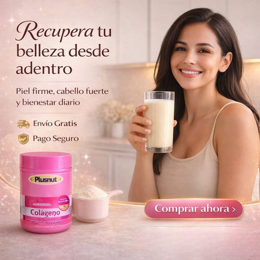 Colágeno Hidrolizado Plusnut 400g: Piel firme, cabello fuerte y articulaciones saludables desde adentro