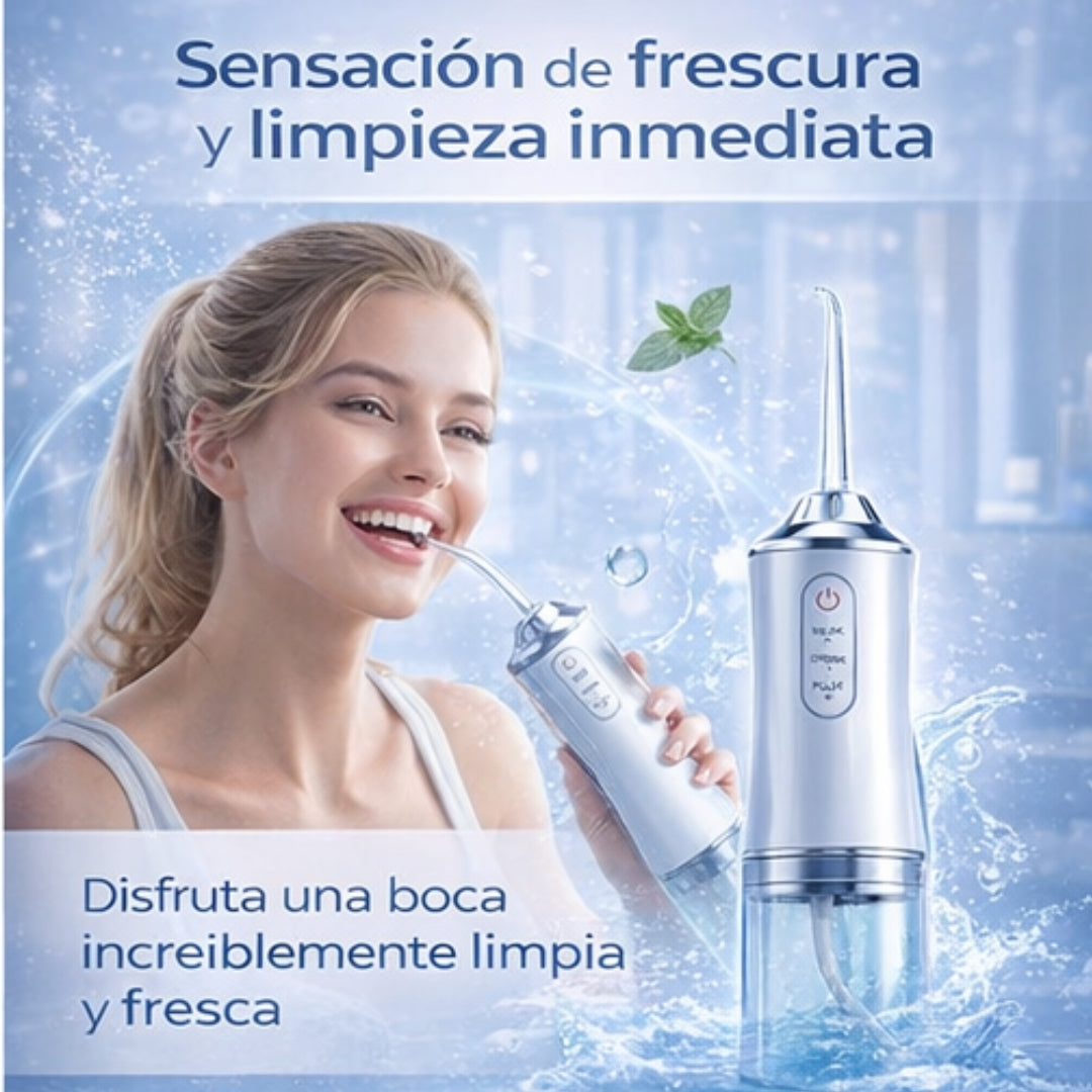 Irrigador Bucal a Presión – Limpieza profunda entre dientes y encías para una sonrisa más saludable
