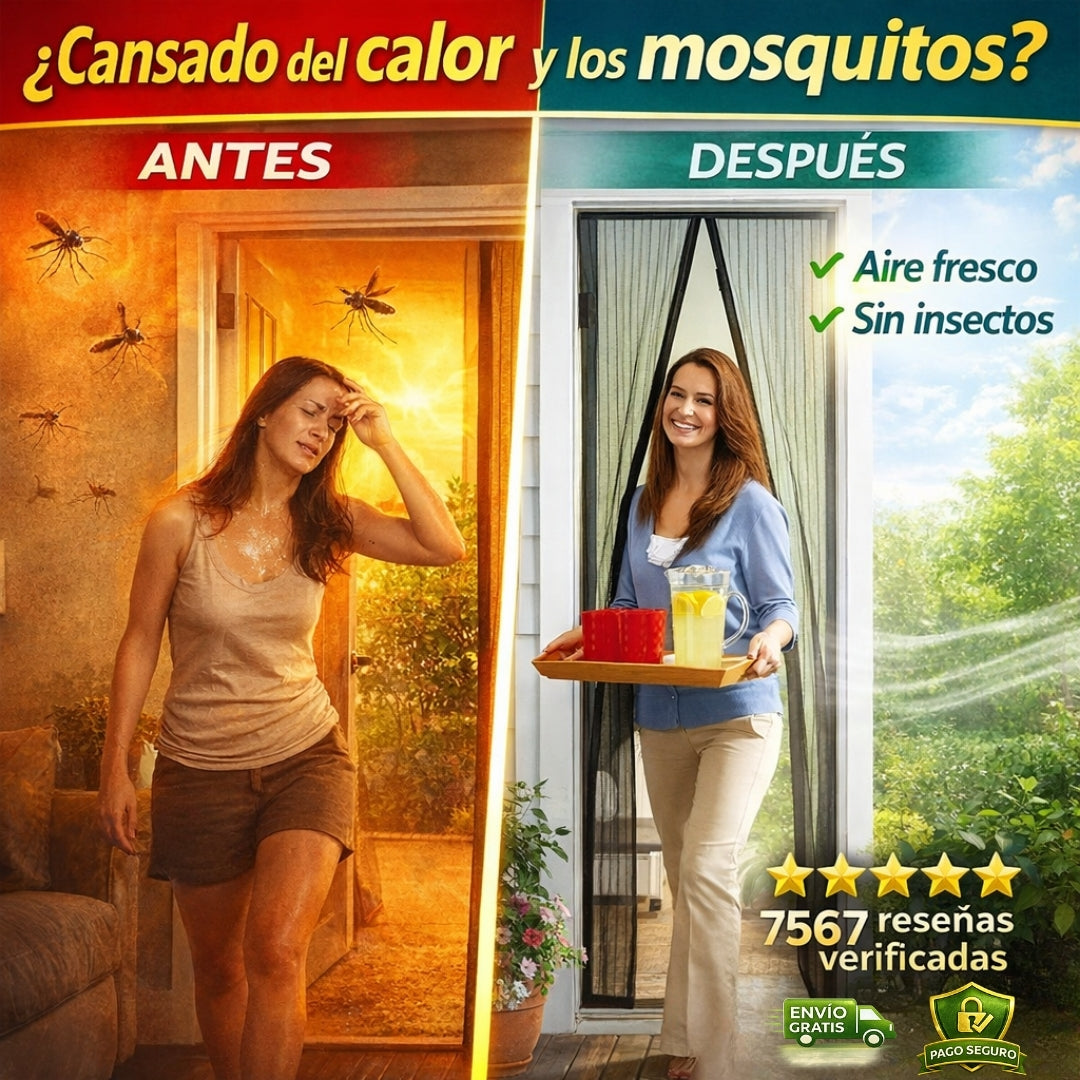 Cortina Magnética Anti Mosquitos: Aire fresco sin insectos, fácil instalación y cierre automático