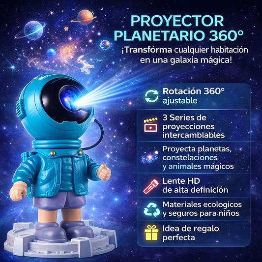 Proyector Planetario Astronauta con Rotación 360°