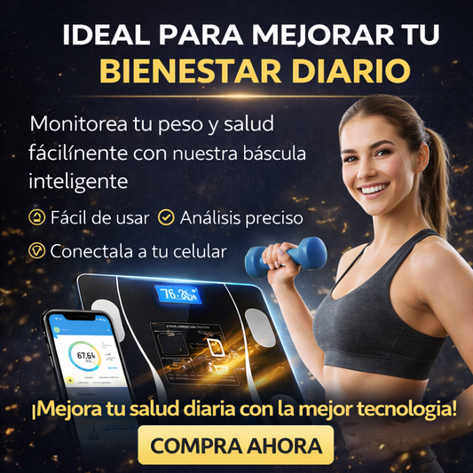 Báscula Inteligente Bluetooth – Controla tu peso, grasa corporal y salud desde tu celular