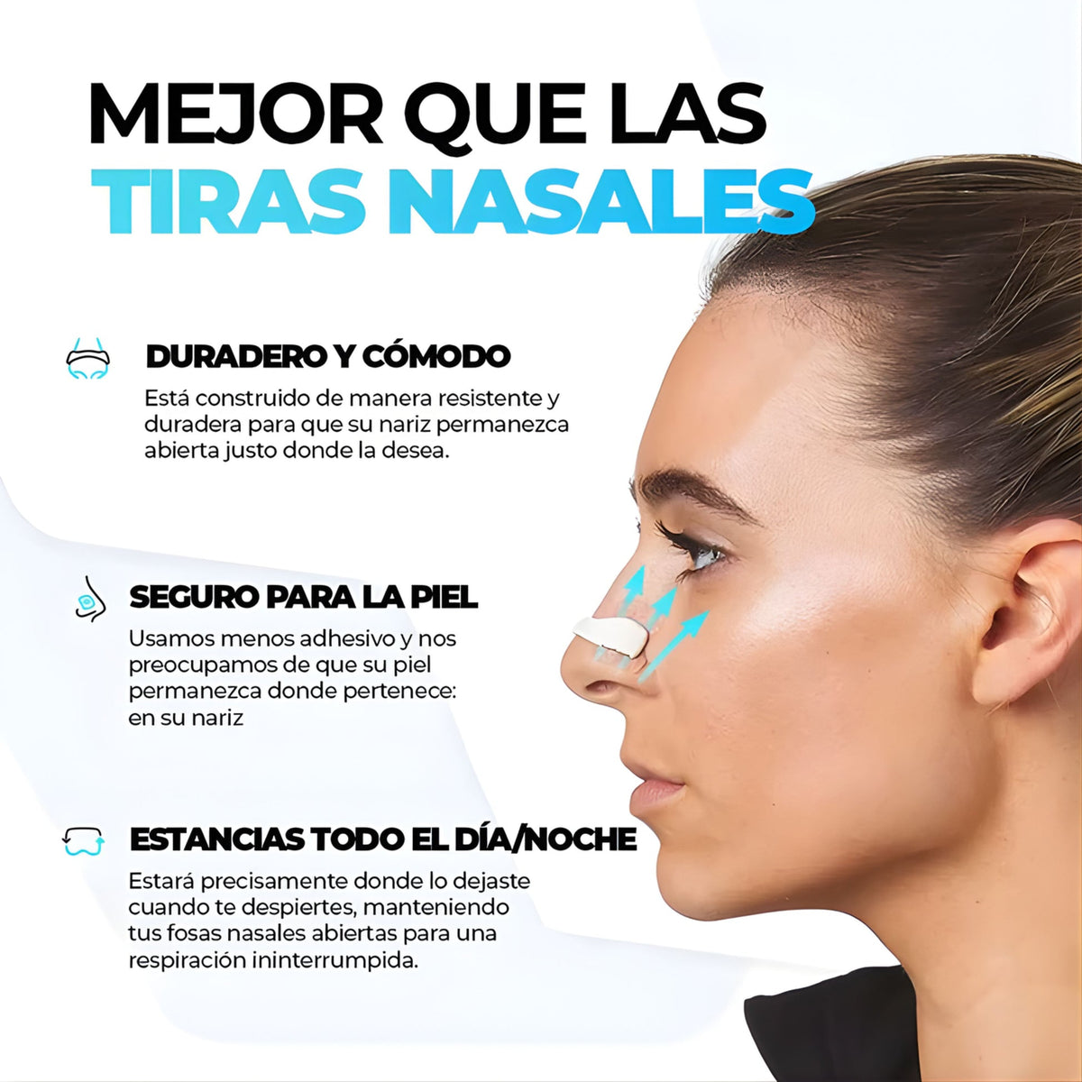 Tiras Nasales Extra Fuertes para Mejorar la Respiración
