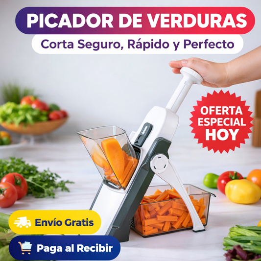 Picador De Verduras Multifuncional - Corta, Rebana y Pica En Segundos