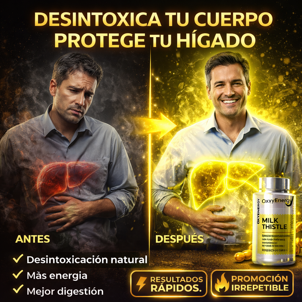 Suplemento Milk Thistle OxyEnergy: Limpieza de Hígado y Apoyo Digestivo para un Cuerpo Equilibrado y con Energía