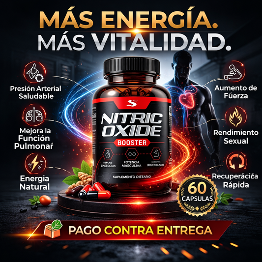 Óxido Nítrico 60 Cápsulas con Ginseng – Apoya Circulación, Energía Natural y Vitalidad Diaria
