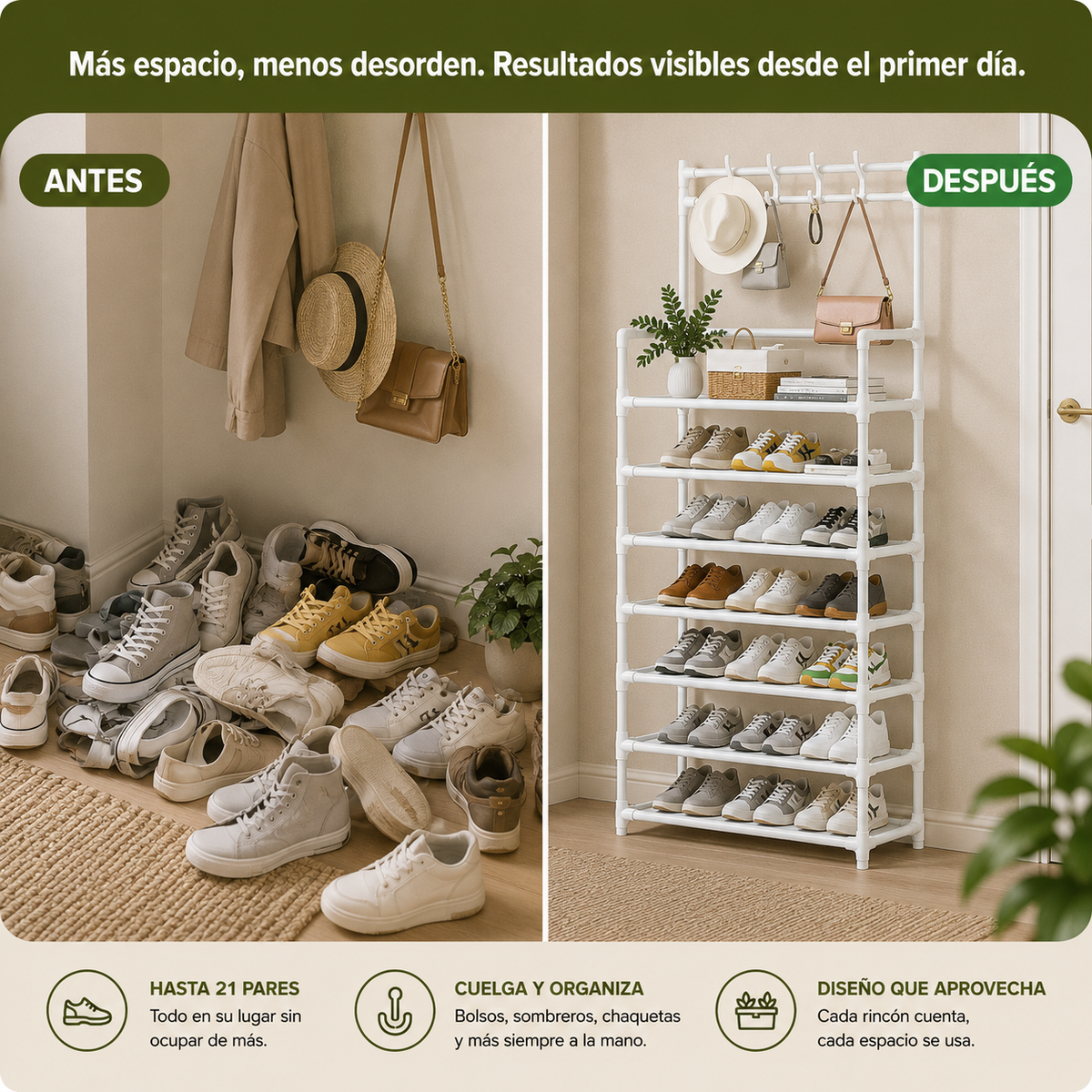 ¿Desorden en casa? Ordénalo hoy con esta zapatera multifuncional