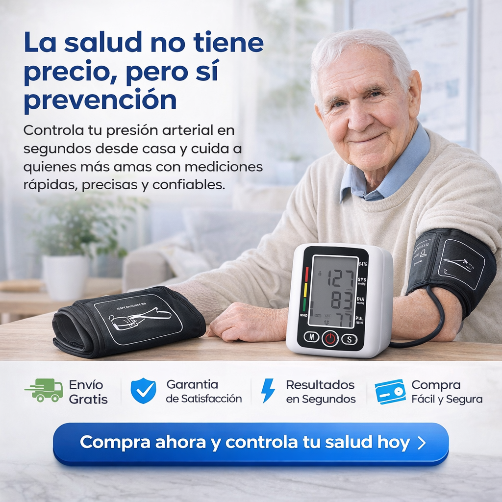 Monitor de Presión Arterial Automático de Brazo – Control Preciso y Fácil de tu Salud en Casa