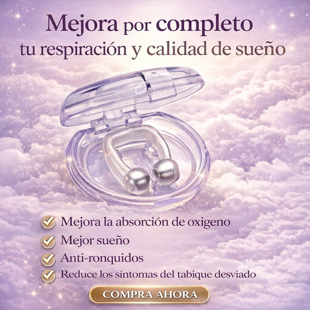 Clip Magnético Nasal Antirronquidos – Respira Mejor, Duerme Profundo y Sin Interrupciones