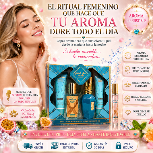 💖 Embrace Ritual Aromático 4 Piezas – Perfuma cuerpo y piel con aroma elegante todo el día