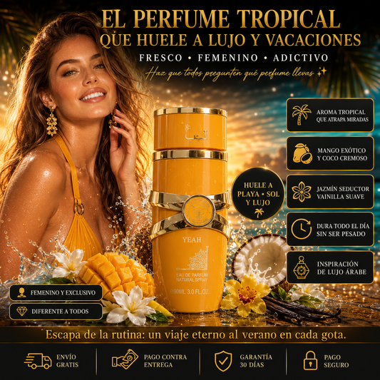 🌊 Perfume Árabe Inspirado en Yara Tous — Mango, Coco y Vainilla con Aroma de Lujo Tropical