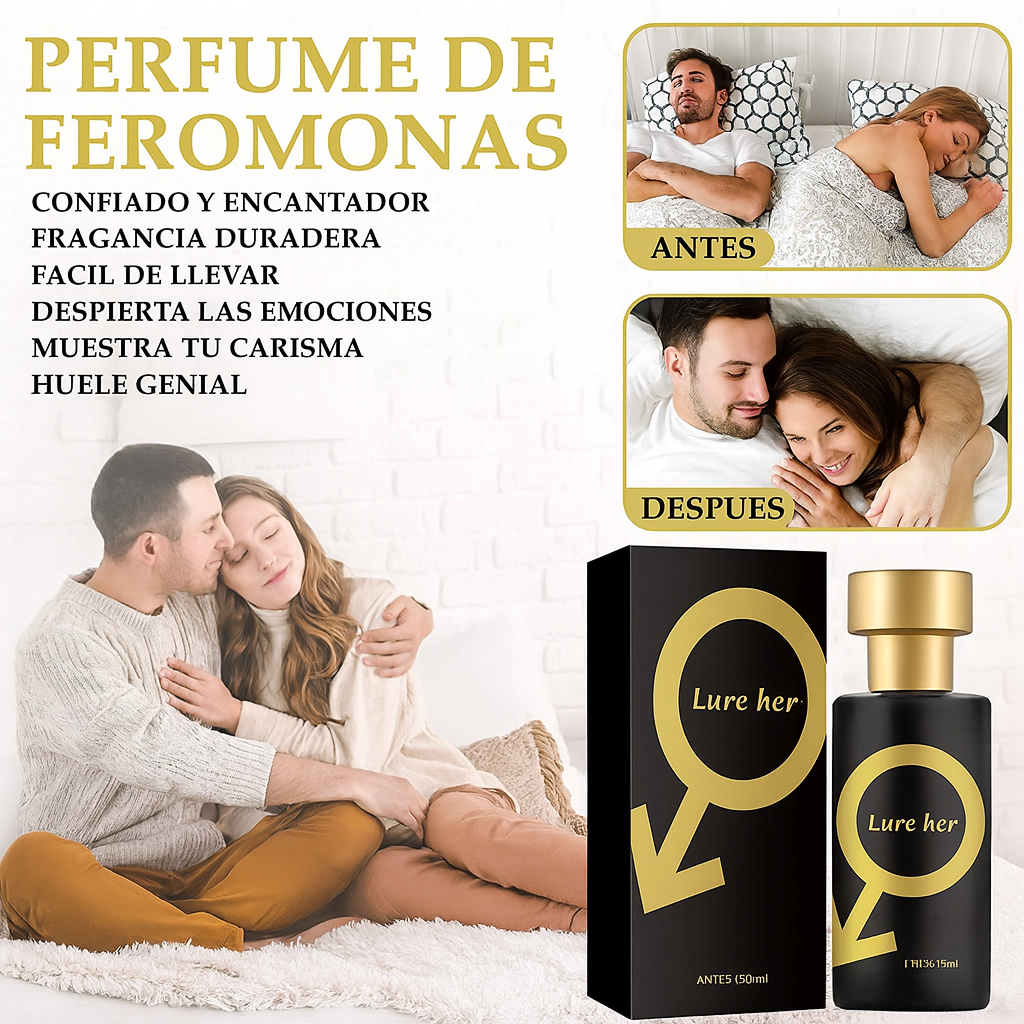 •Perfume con Feromonas Lure Her• ¡El toque secreto para atraer sin decir una palabra!