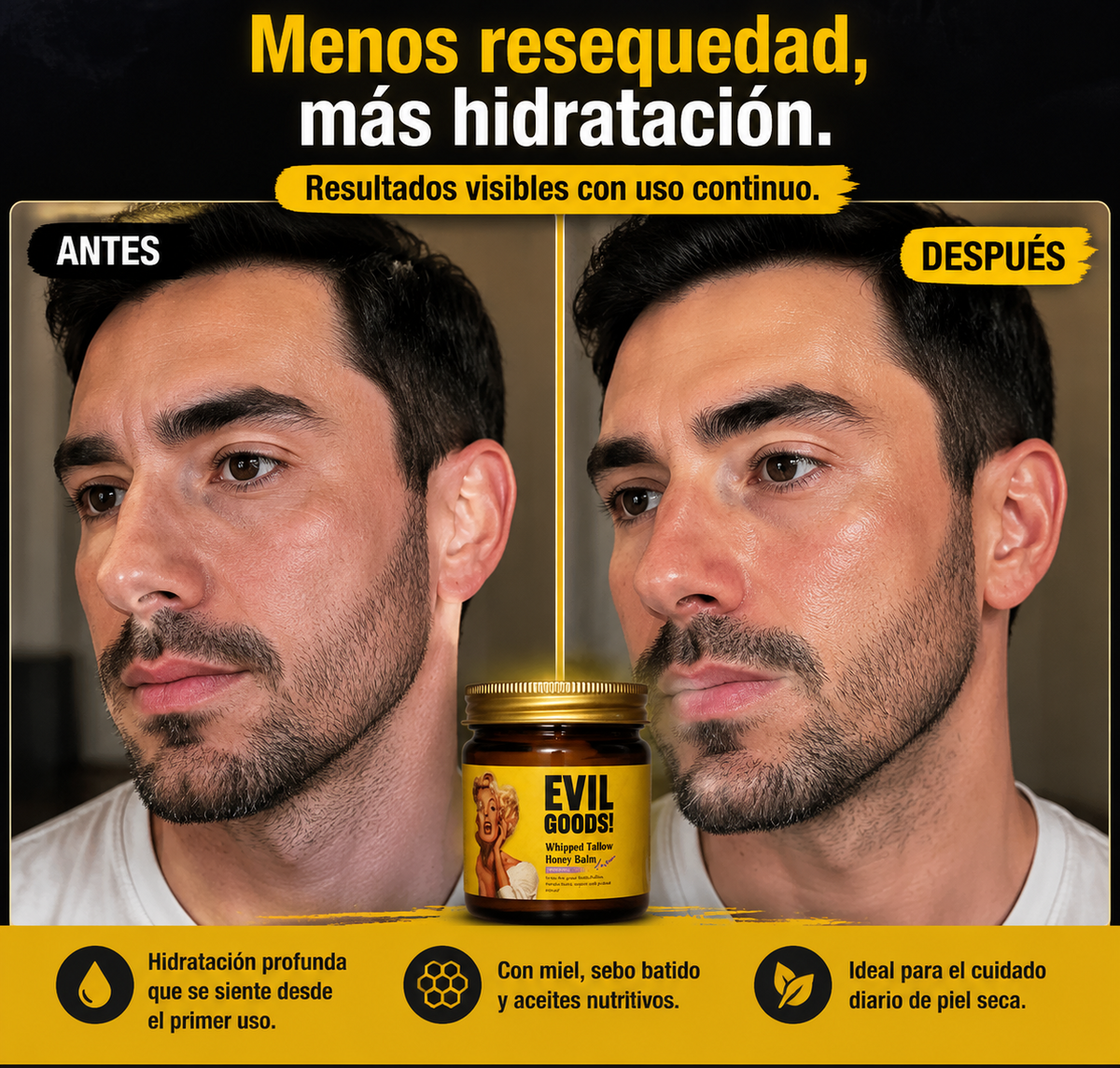 ¿Tu piel pide hidratación? 💧 Recupera su suavidad con Evil Goods