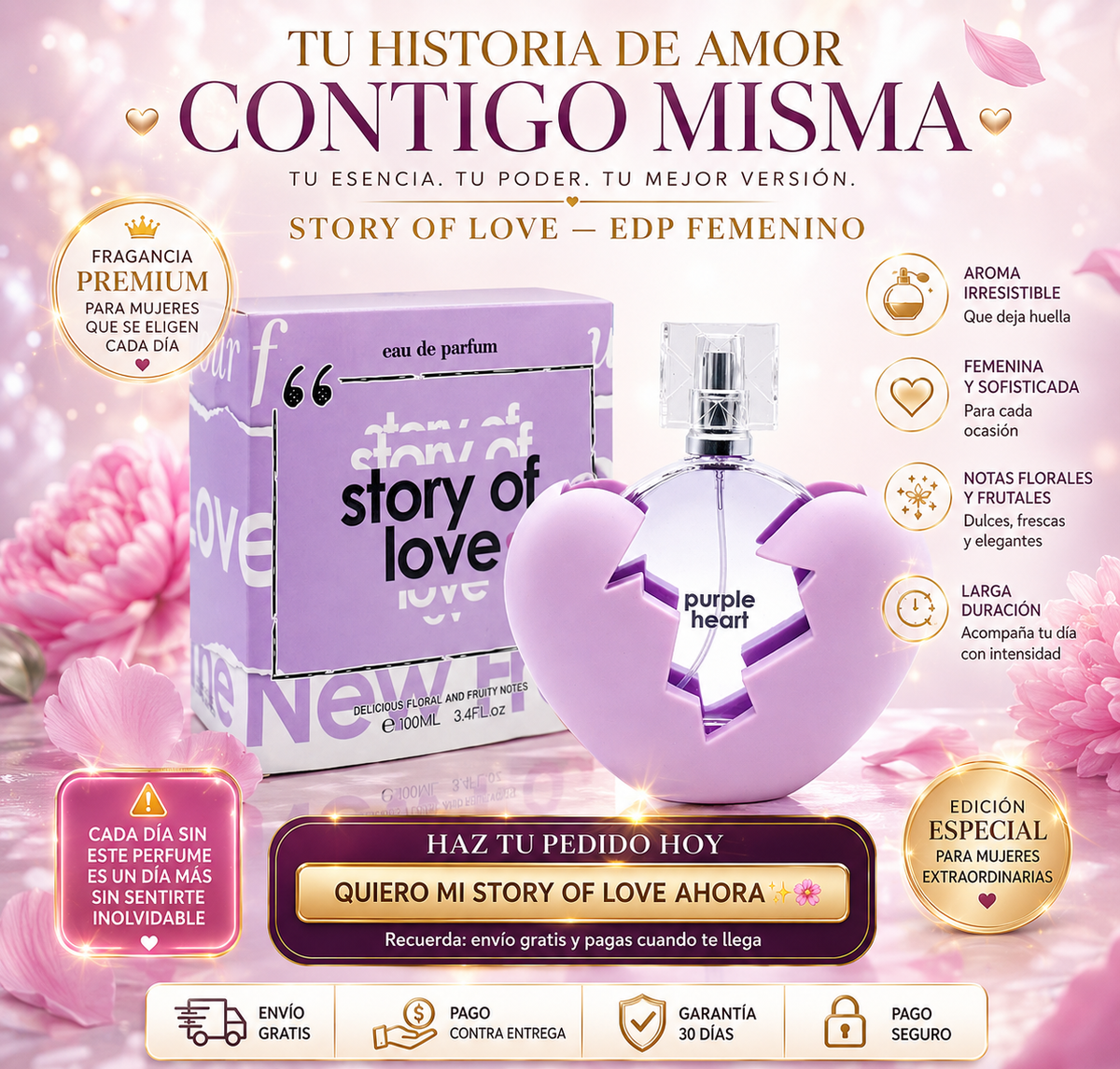 Perfume Story of Love Mujer | Aroma  Fresco, Femenino y Duradero