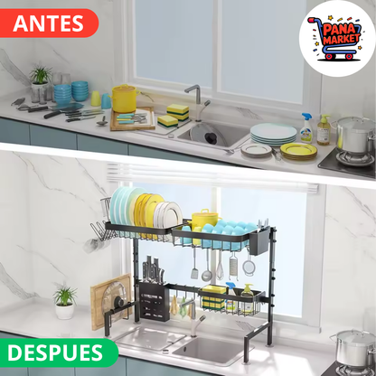 Escurridor de Platos en Acero Inoxidable •Evita Malos Olores en tu Cocina•