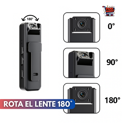 Mini Cámara Portátil Profesional de 180° Full HD con Estabilizador Anti-rebote •Vigila y Monitorea•