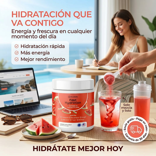 Bebida Electrolítica en Polvo Sabor Sandía – Hidratación rápida, energía y mejor rendimiento diario