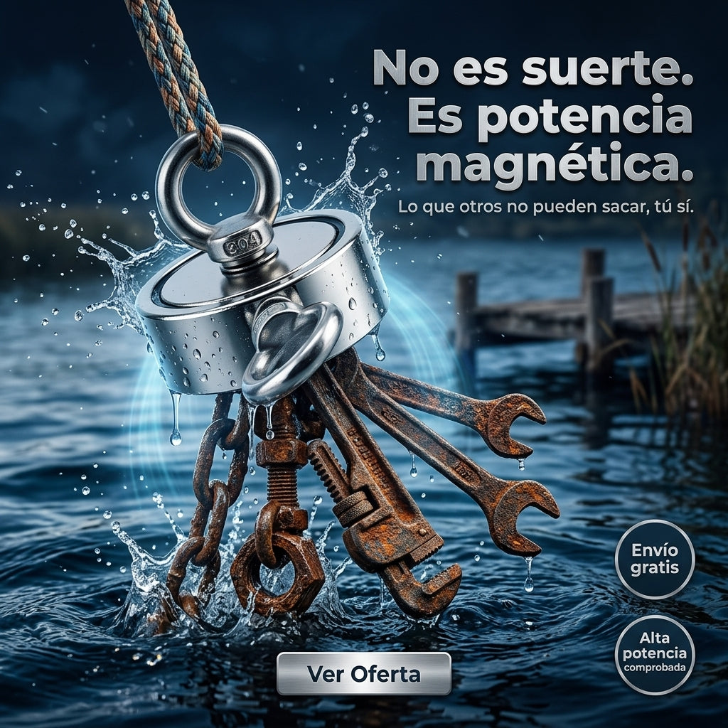Imán de Pesca Magnética - con Cuerda y Guantes – Descubre Objetos Ocultos en Cada Lanzamiento