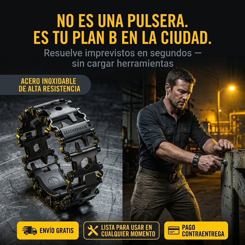 Pulsera Táctica 29 en 1: Herramientas de Acero Inoxidable Siempre Listas para Camping, Viajes y Emergencias