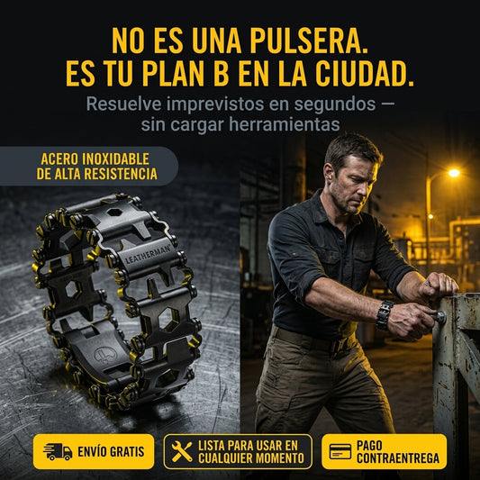 Pulsera Táctica 29 en 1: Herramientas de Acero Inoxidable Siempre Listas para Camping, Viajes y Emergencias