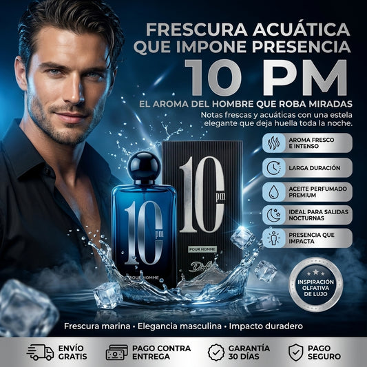10 PM Perfume en Aceite para Hombre – Frescura Acuática Intensa y Atracción Duradera