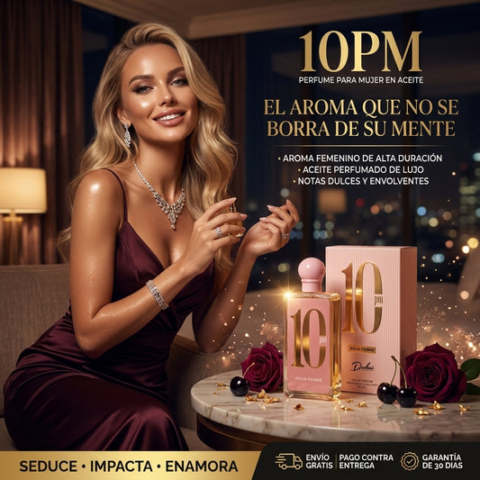 10 PM Perfume para Mujer en Aceite – Fragancia Intensa y Sensual que Deja Huella