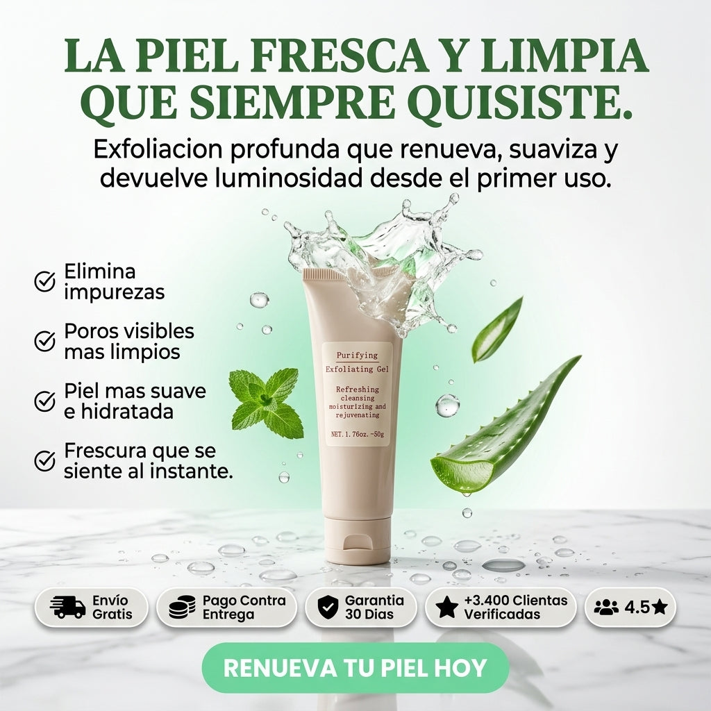 Purifying Gel Exfoliante – Limpia Profundo, Renueva tu Piel y Elimina Impureza