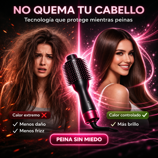 Cepillo Secador 3 en 1: Seca, alisa y da volumen sin frizz en minutos desde casa